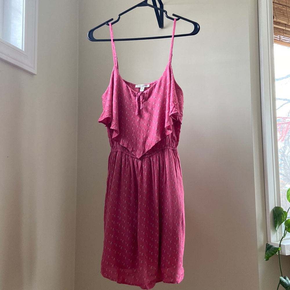 American Eagle Pink Patterned Mini Dress - S